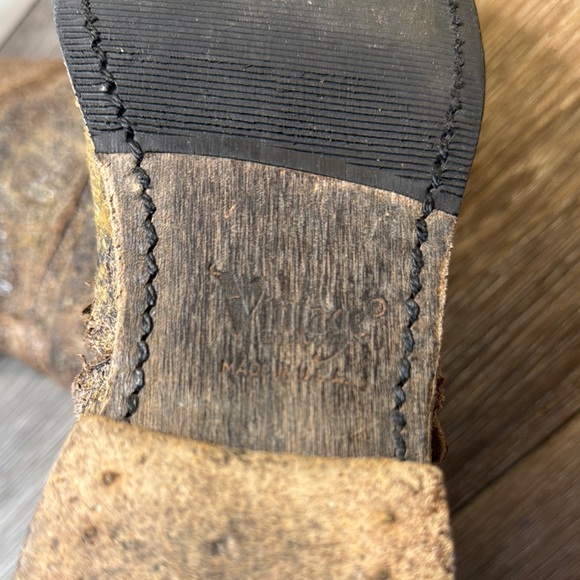 Vintage made in USA Distressed Leather Ankle Boots woman’s size 8 (b238) - Picture 8 of 9